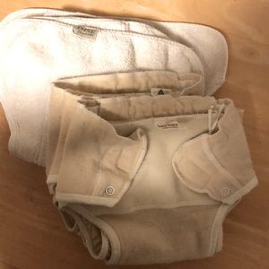 ImseVimse Organic Terry Cloth Diapers w/ Wool Covers
